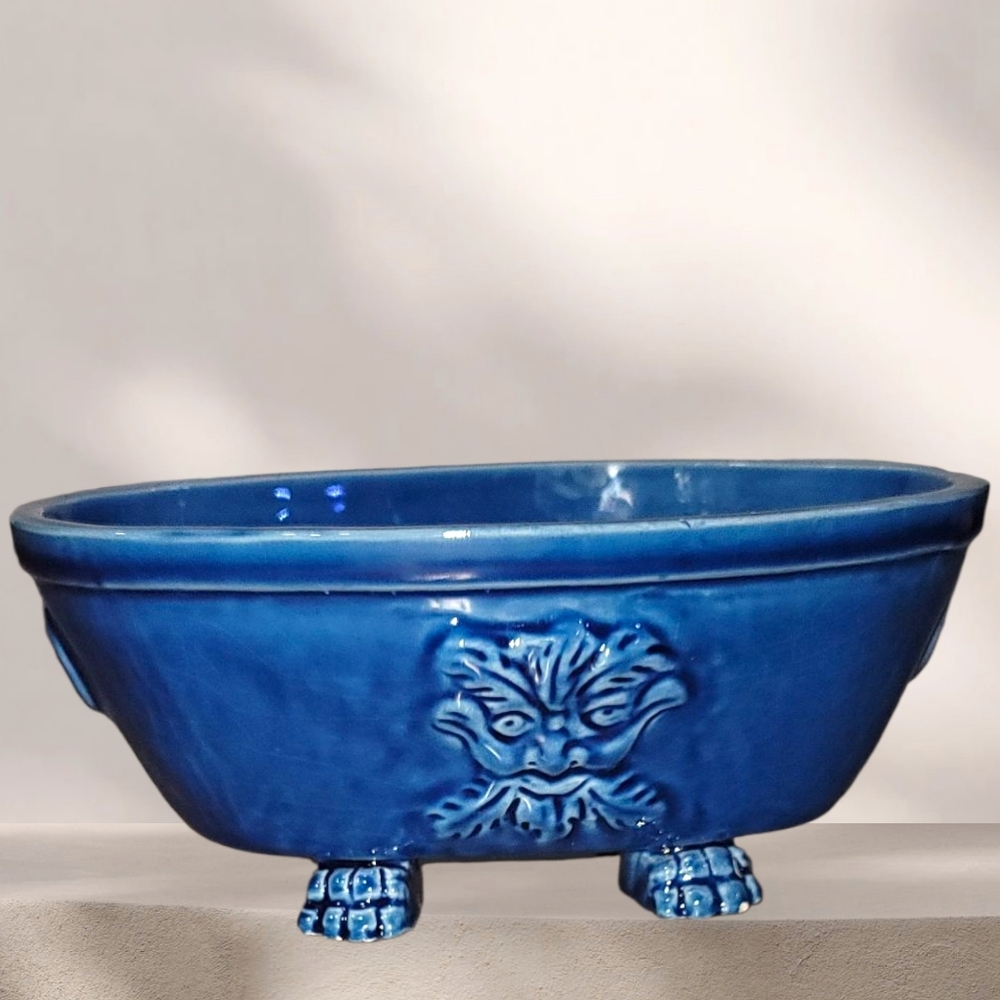 Blue Ceramic Bonsai, Succulent Pot.